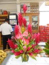 Gorgeous flower arrangements welcome you into the store.