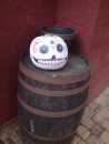 Close-up, El Dia de los Muertos figure. (Meehans Irish Pub, historic St. Augustine FL) 