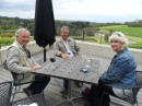 Jackets are "required" in the cool breeze, but it is worth the chill for the view. (From left: Jim, Peter & Dianne)