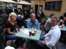 Dianne, Jim and Peter enjoy drinks in the courtyard where Fiona soon joins us.