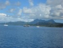 We anchored with several other sailboats between Raitea and one of the tiny islets nearby.