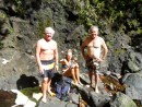 Banker Peter, Jennifer (Mistral III) and Jim at the waterfall on Fatu Hiva.