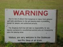 Even the Anglesea Golf Course posts warning signs -- about kangaroos, no less! Unfortunately, we do not see any on this trip.