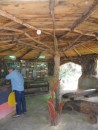 Aboriginal dwelling interior.