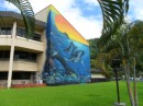 This large mural adorns the side of the Executive Office Building.