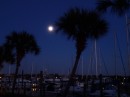 Full moon over the marina, St. Augustine, Florida.