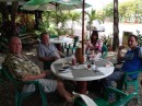 Natalie, a friend of Robert, joins us. From left: James, Jim, Natalie, & Robert. (Puerto Plata, Dominican Republic)