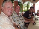 From left: Jim, James, and Mehul from Mumbai at Sparkys. (Sosua, Dominican Republic)