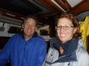Andy and Angie, proud new owners, are happy to be aboard their boat, Cactus Wren, at last.