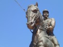 Close-up of statue in square, el centro (downtown), Luperon, Dominican Republic.