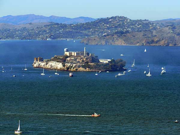 Alcatraz during Fleet Week, the day before the white shark attack on the seal.