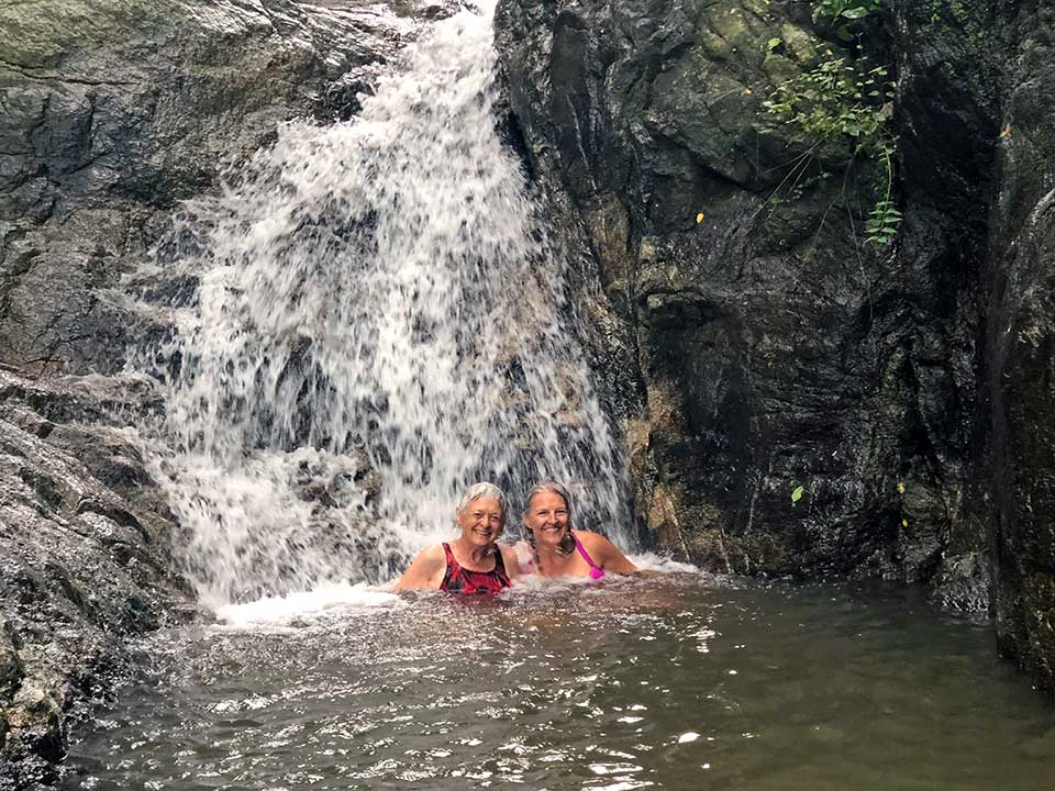After our snorkel, we bouldered our way up the jungle trail to the Colomitos waterfalls to rinse off in the freshwater pool. 