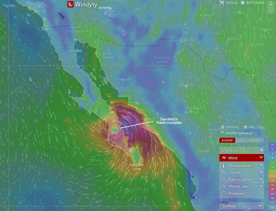 Windyty.com shows Hurricane Newton as it
