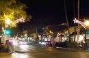 Downtown Santa Barbara decorated for the holidays.