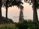 SMOKEY view from Whidbey Island across to Hat Island and you can