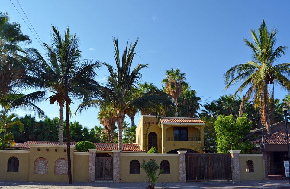 Many modern houses are interspersed with older residences in Loreto.