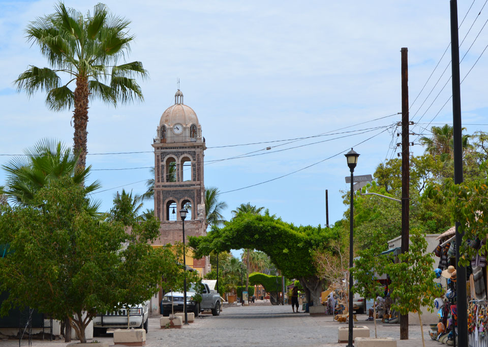 Loreto is a beautiful town to walk around with its arched topiaries and the mission in the distance.