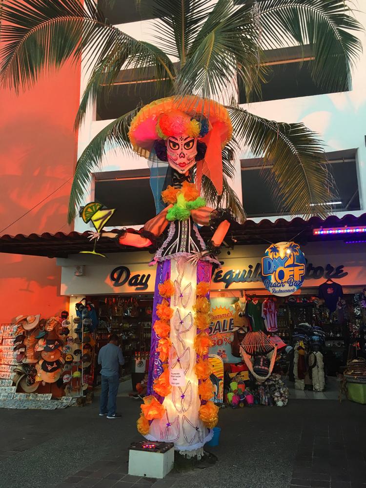 This Catrina changed color with her LED lighting scheme. 