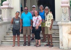Our traveling buddies in Cuba: Val, Rob & Teresa, Kelly (back row), Heidi & Kirk at Palacio de Valle, Cienfuegos.