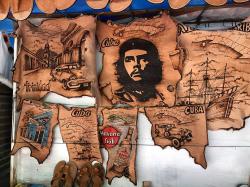 Ché’s figure is found on just about any souvenir trinket you can think of, like these pieces of leather?? Everywhere in Cuba we saw his image so much more often than images of Fidel.
