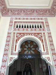 Beautiful example of Moorish architecture detail at the front entrance to Palacio de Valle Hotel. 