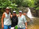Kirk, Juan Bravo, and Frosty at the waterfalls above Colomitos Beach... freezing cold water was refreshing on a hot day.