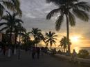 Sunset along the Puerto Vallarta Malecón during Festival of Guadalupe. 