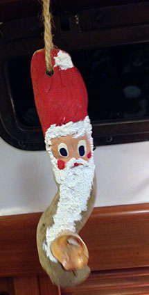Driftwood Santa ornament.