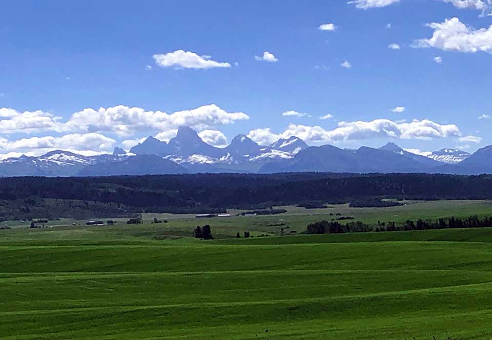 The "other-side" of the Tetons rising up above the farm fields in southeast Idaho. 