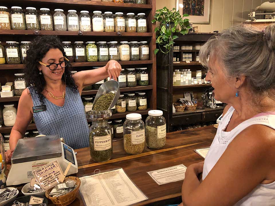 Walking into Rebecca’s Herbal Apothecary & Supplies was like a throwback to walking into Heidi’s mom Jean’s Herb Store in Jackson, Wyoming 30+ years ago. It smelled exactly the same! Contrary to what you might be thinking, being in Boulder, Colorado, a 420-state… that’s not the type of herbs we were after! We needed to stock up on some of the traditional Western medicinal herbs that we can’t find in Mexico, like elderflower and yarrow. We really enjoyed our chat with Rebecca too!