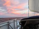 South of San Carlos, while the seas were rough and winds were howling, at least the sunset was beautiful! This was one of the best ones yet, 360° of pink and orange sky!