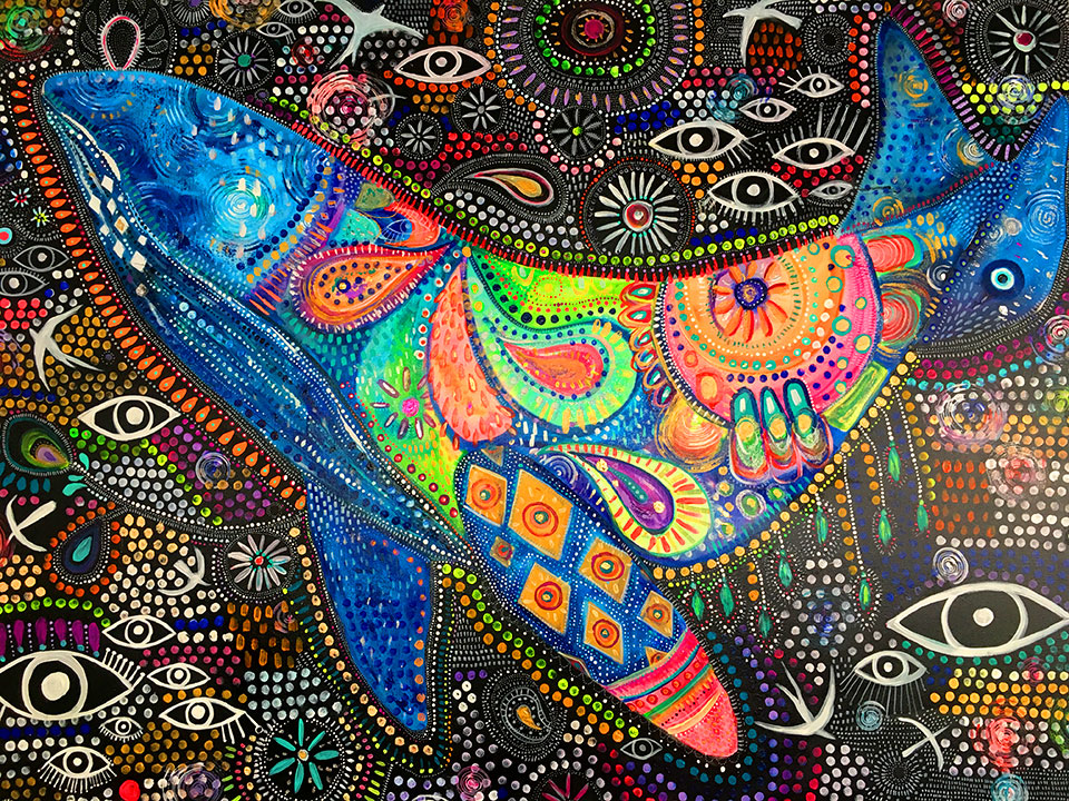 This colorful humpback whale adorns the wall of another of our fav tostadarias, "Ocho Tostados" at Marina Vallarta. This family-owned chain of tostada stands all over PV has delicious fish, crab, and shrimp tostadas for only a few pesos.  Plus they have the BEST guacamole and pico de gallo (here they call it "Mexican salsa") we