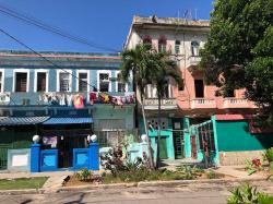 Brightly painted houses fill Havana