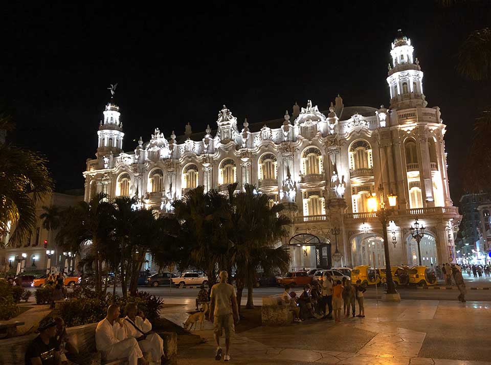 The National Theater is a beautiful building in the daytime, and even more so at night. This is the home of the famous Havana Ballet. We