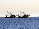 Shrimp boats hunkering down in Bahia Aldodones during a couple of days of 6-8