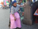 A beautiful abuela in the town square of Quiroga