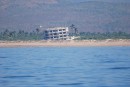 deserted hotel that seemed to be falling towards to sea in Chamela