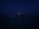 Full moon off Compass Cay