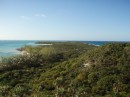 Top of Monument Beach.  Elizabeth Harbor is on the left & the Exuma Sound is in the distance. 