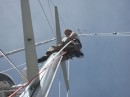 Sean working on the Mast