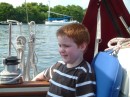 We were lucky enough to spend an afternoon and evening with our daughter and our grandson Cooper. Here is Cooper sitting on our boat.