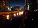 My brother took us to see Waterfire in Providence. They light cauldrons of wood on fire in the middle of the river. There were thousands of people there. 
