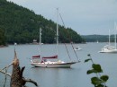 We anchored that night in a cove off of Somes Sound. It was next to two mountains that we ended up climbing too.