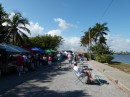 We had a problem with our engine which caused us to anchor in Lake Worth.  Luckily we found a farmers market where we had a great lunch.