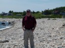 Here is Bill standing on the rock beach.