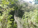 The next day we drove deep into the country and took a zipline and rappelling adventure tour.  First you have to cross this suspension bridge.