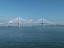 This is one of the Charleston bridges. We did not have to go under this one but we saw it from the boat tour we took. 