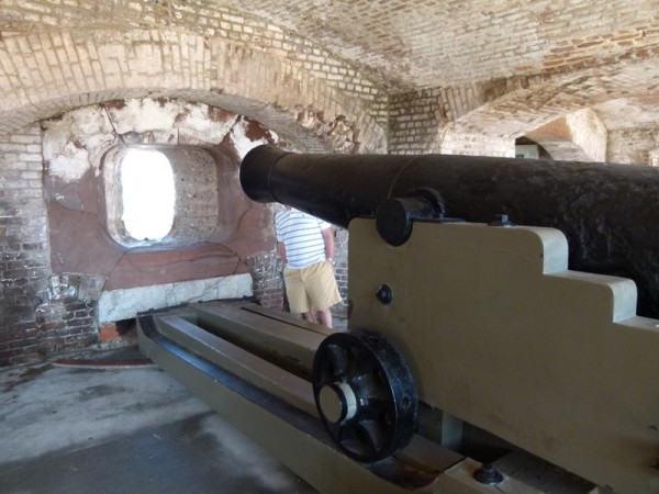 This is one of the cannons inside the fort.