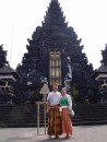 In order to enter the temples we have to wear our sarongs, sashes and head dress for men.