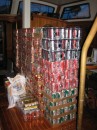 50 cases of beer and 50 bottles of wine plus lots of rum!